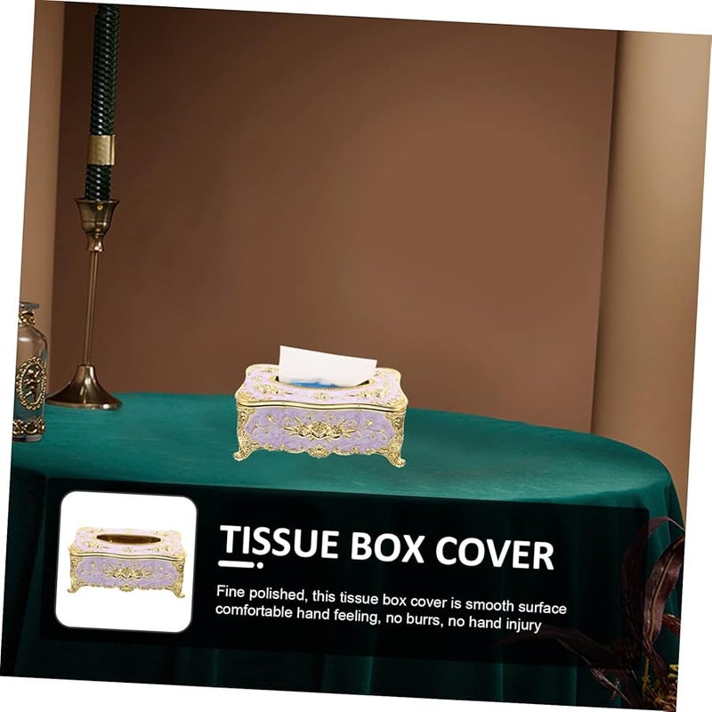 حامل صندوق المناديل الأرجواني، حاوية تخزين ورقية متينة للاستخدام المنزلي والمركبي متعدد الأغراض - Image 5